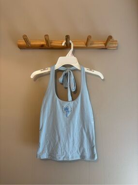 Women’s Blue Halter Tank Top